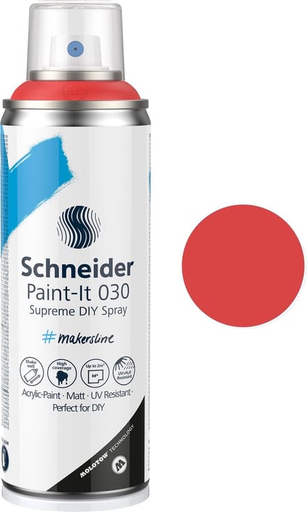 Schneider spuitbus verf - Paint-It 030 - DIY spuitverf - acrylverf - 200ml - rood - S-ML03050124