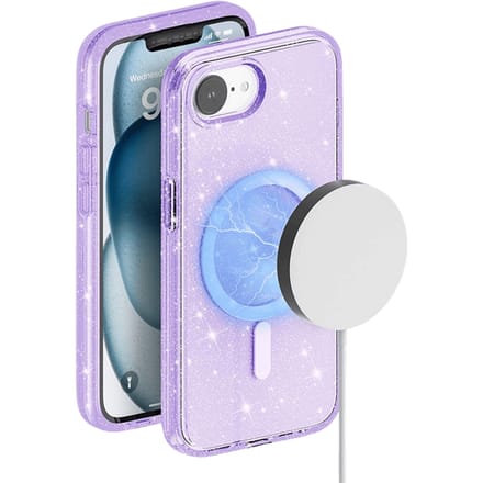 Mocaa Apple iPhone 16e/17e Glitz Magsafe Beschermhoesje Paars