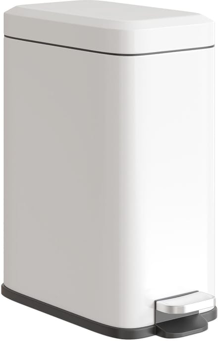 HOMCOM pedaalemmer 5 liter met soft-close - Prullenbak - Afvalemmer - Vuilnisbak - Wit