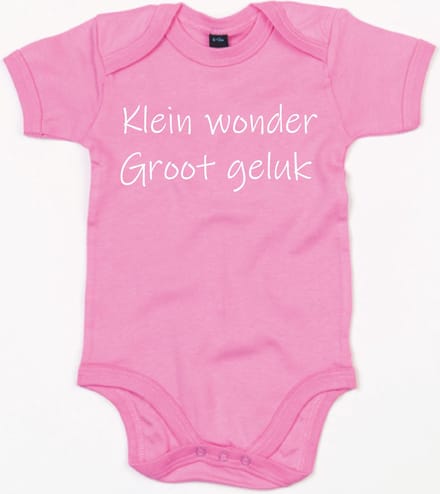 Rompertje Klein Wonder Groot Geluk-Bubble Gum Pink-3-6 Maanden