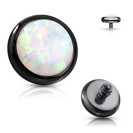 Dermal top 3 mm opal zwart 1.2mm - LMPiercings