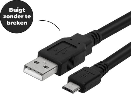 Micro USB oplaadkabel 1 m – snelle Micro USB kabel geschikt voor Samsung en Huawei – zwart – WiseQ