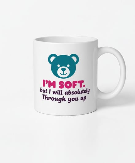 Grappige "I'm Soft" Teddybeer Mok - Unieke Koffiemok Cadeau