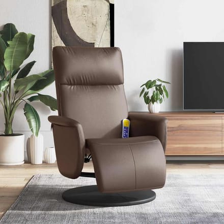 vidaXL - Massagestoel - verstelbaar - met - voetensteun - kunstleer - bruin