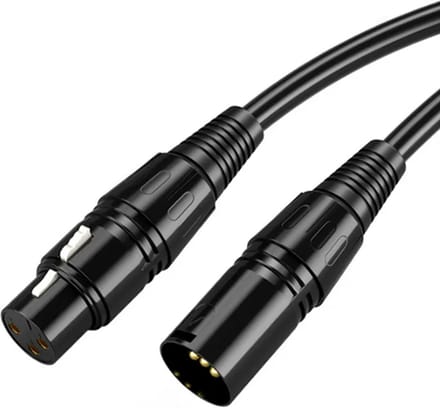 Qost - XLR kabel - 3Pin XLR - Microfoon Kabel - 2 Meter - Zwart - Mannelijk naar Vrouwelijk