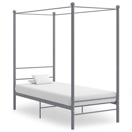 vidaXL - Hemelbedframe - metaal - grijs - 90x200 - cm