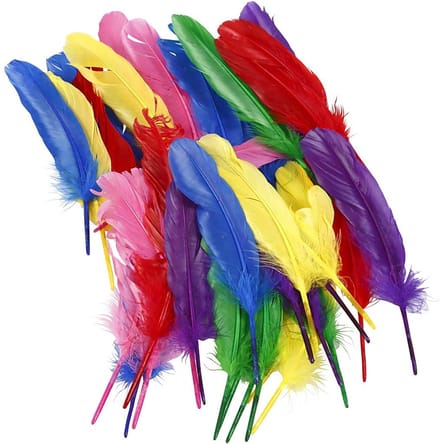 Veren, L: 20 cm, diverse kleuren, 36 stuk/ 1 doos