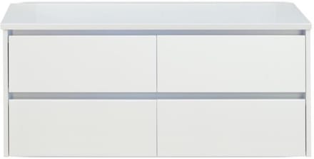 Dante Badmeubelset 120 cm - 4 Laden Wit Hoogglans - Wastafelbovenblad