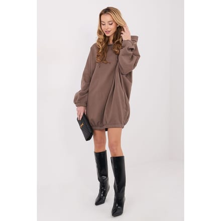 Cozy Motion Hoodie Dress - Taupe / One Size