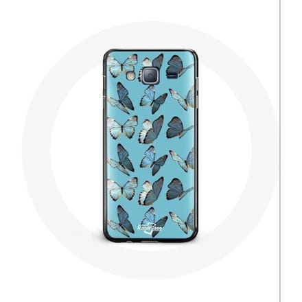 Coque - Samsung - Galaxy J3 2016 - Papillons - Souple - Protection Synthétique bleu