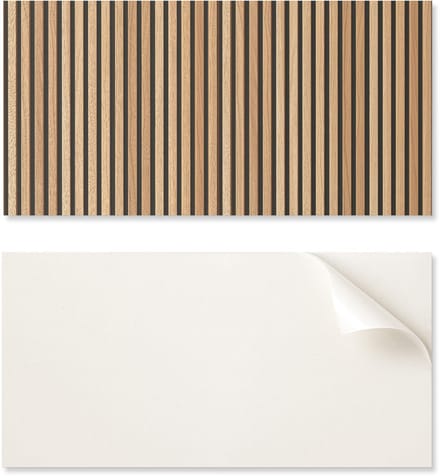 Bedrukt vinyl wandpaneel voor de eetkamer, 120x60 cm, met verticale patronen.