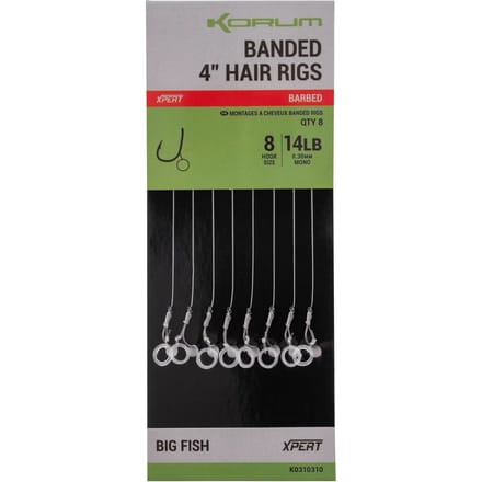 Dobber met een haak Korum Banded Hair 4 inch (x8)