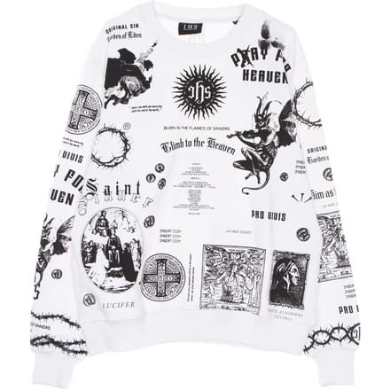 Lichtgewicht Crewneck Man Solid Manifesto Sweatshirt Wit