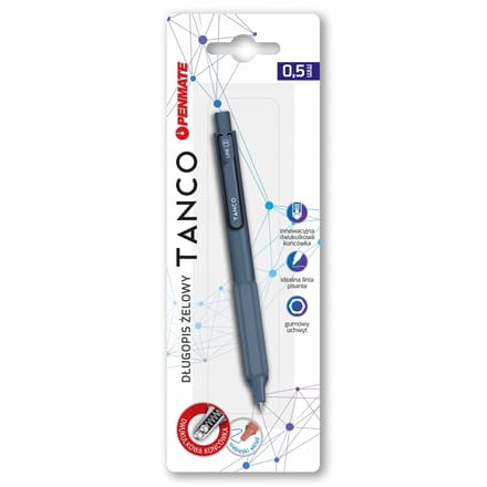 Penmate Tanco Gelpen - Blauw, 0.5mm, Sneldrogend, Comfortabel