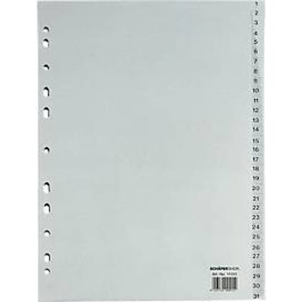 Tabbladen Recycling - gerecycled karton - A4 - numeriek 1-31 – onze merk Schäfer Shop