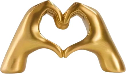 Mauropet® - Love Sign Hands - Goud - Beeld Sculptuur - Polyresin - UNIEK!
