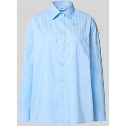 Relaxed fit overhemdblouse met broderie anglaise
