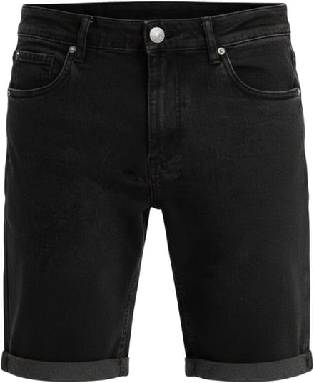 OMBRE Korte Broek - Regular Fit - Katoen - Knopen Zwart L