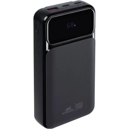 RivaCase VA2221 - Powerbank 20.000 mAh - Snellader - Display - 3 Kabels: USB-C/USB-A/Lightning