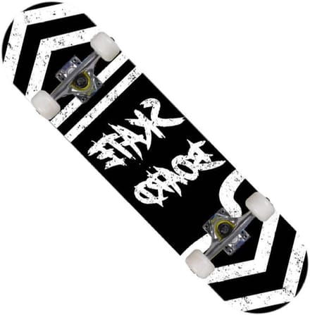 Skateboard - Longboard Trickboard - Buiten Sporten - Dubbele Kick Deck - 80x20 cm - Zwart Wit