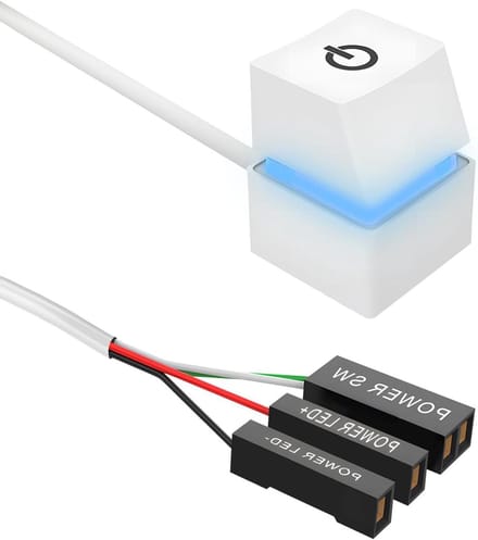 PC Aan/Uit-knop - Externe Computer Schakelaar - Desktop Computer Bediening - RGB Kleurencyclus - 2m Verlengsnoer - Wit