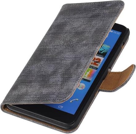 Sony Xperia E4 Bookstyle Wallet Hoesje Mini Slang Grijs - Cover Case Hoes
