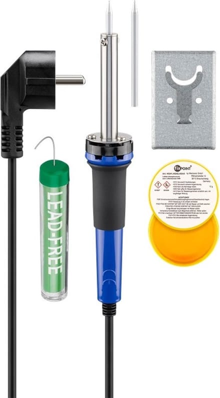 Goobay Soldeerboutset Essential 30 W 5-Delig met Accessoires, blauw