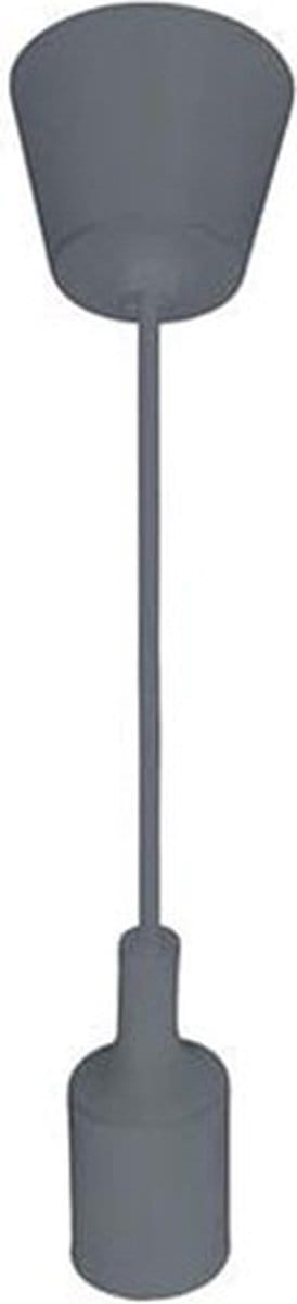 LED Hanglamp - Hangverlichting - Turno - Rond - Mat Grijs Kunststof - E27