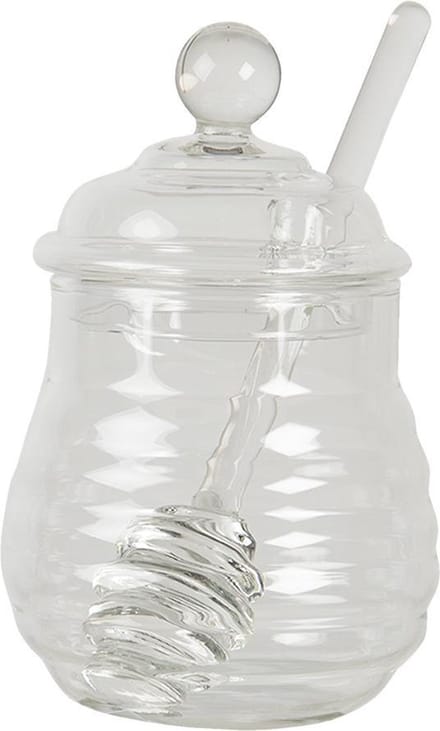 Clayre & Eef Voorraadpot Ø 10x14 cm Glas Rond Voorraadbus