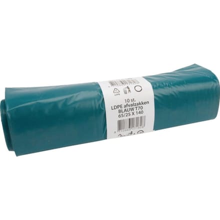 Vuilniszak ldpe 65x140  240l. 1 rol 10st