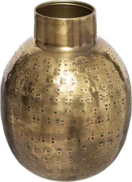 Atmosphera Metalen vaas - Goudkleurig - H14 cm - Dia 10 cm