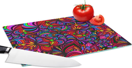Glazen Snijplank - 28x20 - Patroon - Jungle - Abstract - Snijplanken Glas