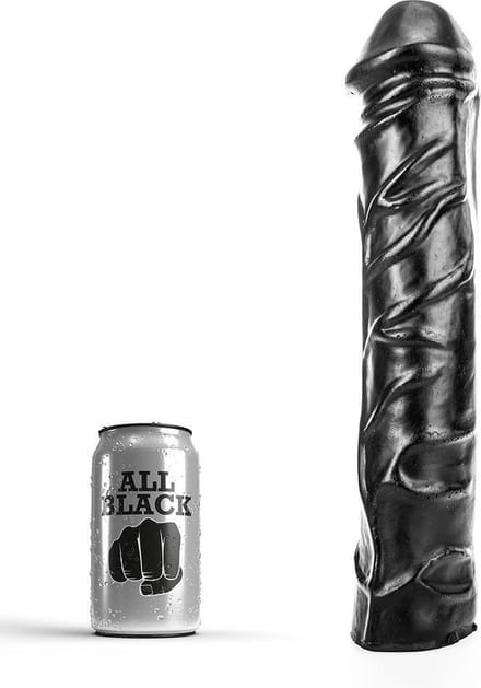 All Black Grote zwarte realistische dildo 33 cm