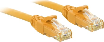 LINDY 48060 RJ45 Netwerkkabel, patchkabel CAT 6 U/UTP 30.00 cm Geel Snagless 1 stuk(s)