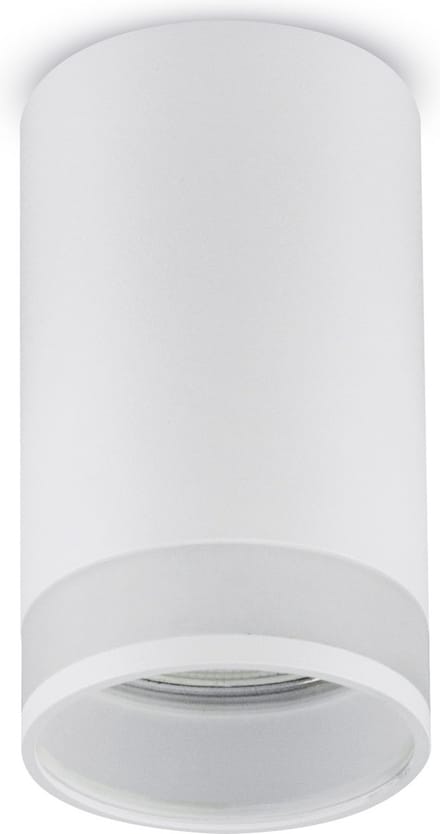 Maclean - Opbouwarmatuur/buis - spot - rond - aluminium - 55x105mm - Wit - MCE361 W