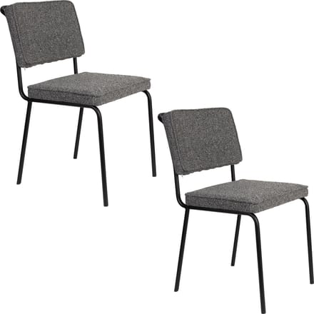 Zuiver Buddy Eetkamerstoelen Zwart - Set van 2