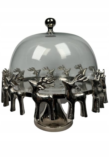 Metalen Decoratieve Schaal met Rendier - 32 cm