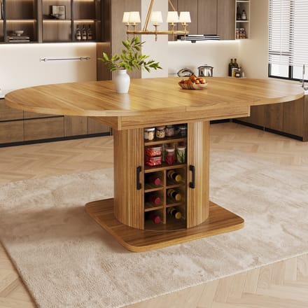 MODENUIT Eettafel - Uitschuifbaar Met Opbergruimte - Voor Keuken En Eethoek - MDF En Metaal - Donkerbruin