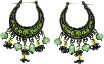 Behave - Oorbellen hanger groen kralen - Boho chic - Dag en avondlook
