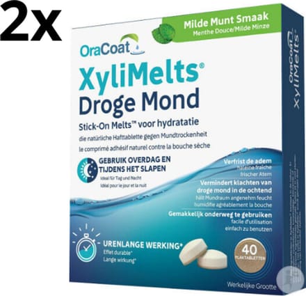 Oracoat Xylimelts Milde Munt - 2 x 40 stuks - Voordeelverpakking