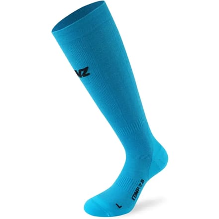 Lenz Sokken Compression 2.0 Merinowol/elastaan Blauw - Kuitmaat 32-38 cm
