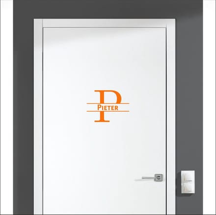 Deursticker Met Naam -  Pieter - Oranje