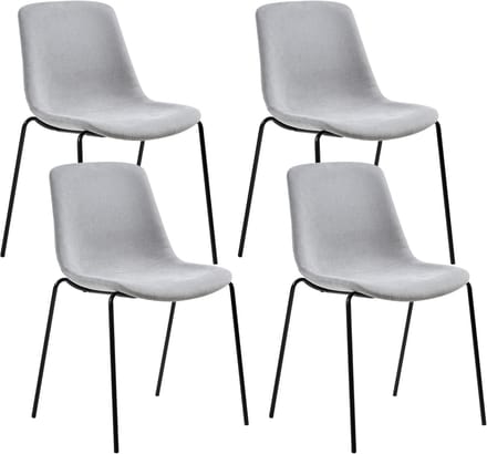 TILLER - Eetkamerstoel set van 4 - Grijs - Polyester