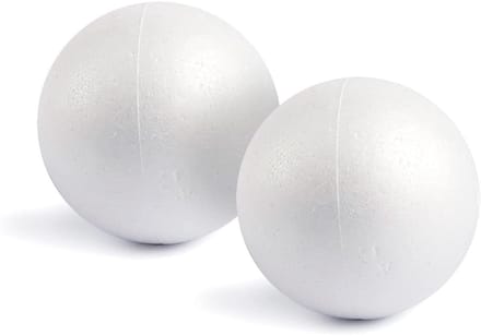2 stuks piepschuimballen om te knutselen, wetenschappelijke modellen, schoolprojecten, decoratie, wit, elk 15 cm diameter