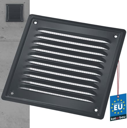 Ventilatierooster 165 x 165 mm - Licht Antraciet voor Ventilatie en Open Haard