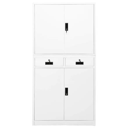 vidaXL - Kantoorkast - 90x40x180 - cm - staal - wit