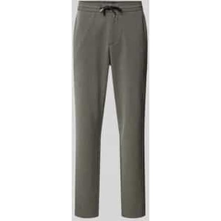 Tapered fit stoffen broek met fijn gestructureerd motief