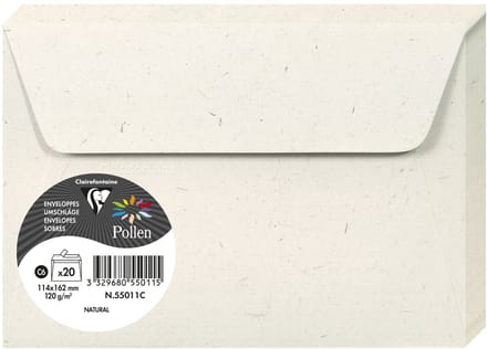 Pollen by Clairefontaine envelop C6, 120 g/m2, gerecycled naturel
