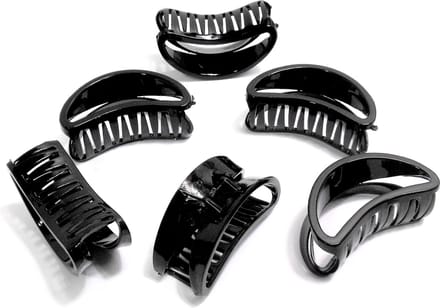 6 haarklemmen open 7 cm zwart
