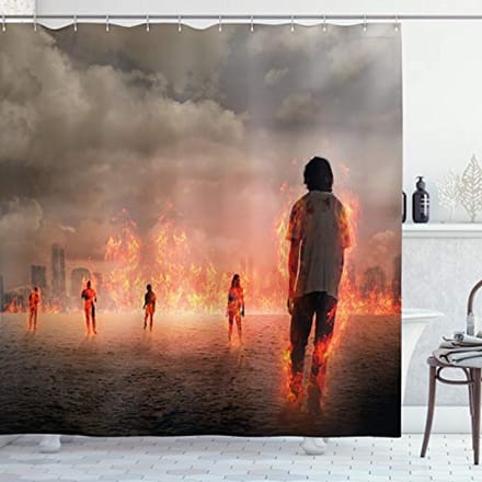 ABAKUHAUS Douchegordijn sc_36402_de – 175x200 cm – Parel Eierschaal